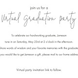 "Virtual Grad Party" - Graduation Insert Cards in Noir by Minted - Detail