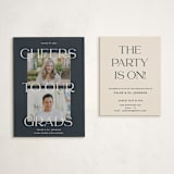 "Double the cheers" - Graduation Insert Cards in Nightsky by Pati Cascino - With Invitation