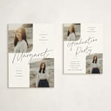 "Rounded Double" - Graduation Insert Cards in Cotton by Carolyn MacLaren - With Invitation