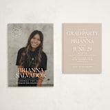 "Modern Crest" - Graduation Insert Cards in Clouds by Owl and Toad - With Invitation
