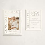 "Grad Grid" - Graduation Insert Cards in Snow by Sarah Curry - With Invitation