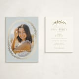 "Abstract Laurel Graduate" - Graduation Insert Cards in Sky by Kim Thoa - With Invitation