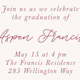 "block print" - Graduation Insert Cards in Blush by Carolyn Hunt - Detail