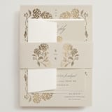 "Shimmering Hydrangeas" - Wedding Invitations in Tea Time by Susan Zinader - Assembled with Belly Band