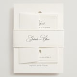 "Here With You" - Wedding Invitations in Classic Bride by Design Lotus - Assembled with Belly Band