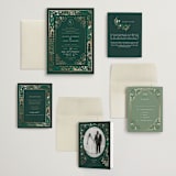 "Illuminated Storybook" - Wedding Invitations in Evergreen by Alethea and Ruth - Invitation Suite