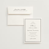 "Polished" - Wedding Invitations in Cotton by Jennifer Postorino - Invitation with Envelope