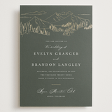 "Peaks" - Wedding Invitations in Hunter by Sarah Brown - Front