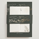 "Peaks" - Wedding Invitations in Hunter by Sarah Brown - Assembled with Belly Band