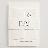 "Linear" - Wedding Invitations in Silk by Laura Hankins - Assembled with Belly Band