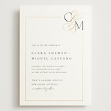 "Golden Ampersand" - Wedding Invitations in Silk by Kelly Schmidt - Front