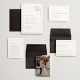 "Golden Ampersand" - Wedding Invitations in Silk by Kelly Schmidt - Invitation Suite
