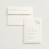 "Golden Ampersand" - Wedding Invitations in Silk by Kelly Schmidt - Invitation with Envelope