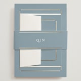 "Elegant bevel" - Wedding Invitations in Dusty Blue by Stacey Meacham - Assembled with Belly Band
