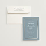"Elegant bevel" - Wedding Invitations in Dusty Blue by Stacey Meacham - Invitation with Envelope