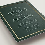 "Regal" - Wedding Invitations in Evergreen by Nicole Walsh - Detail
