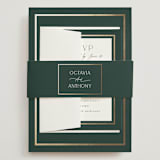 "Regal" - Wedding Invitations in Evergreen by Nicole Walsh - Assembled with Belly Band