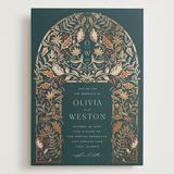 "Autumnal Arch" - Wedding Invitations in Deep Sea by Erin German - Front