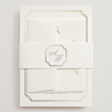 "Formally" - Wedding Invitations in Mist by Sarah Brown - Assembled with Belly Band