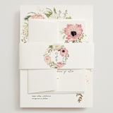 "Timeless Blooms" - Wedding Invitations in Peony by Susan Moyal - Assembled with Belly Band