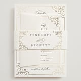 "Intertwined" - Wedding Invitations in Pearl by Janean Hinger - Assembled with Belly Band