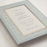 "Floral Romance" - Wedding Invitations in Something Blue by Gwen Bedat - Detail