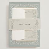 "Floral Romance" - Wedding Invitations in Something Blue by Gwen Bedat - Assembled with Belly Band