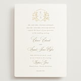 "Gold Crest" - Wedding Invitations in Ivory by Mansi Verma - Front