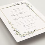 "Flowering Vine" - Wedding Invitations in Bluebell by Everett Paper Goods - Detail