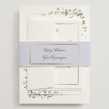 "Flowering Vine" - Wedding Invitations in Bluebell by Everett Paper Goods - Assembled with Belly Band