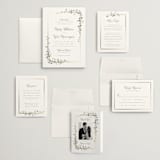"Flowering Vine" - Wedding Invitations in Bluebell by Everett Paper Goods - Invitation Suite