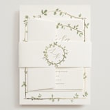 "Canopy" - Wedding Invitations in Ivy by Everett Paper Goods - Assembled with Belly Band