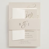 "Mirin" - Wedding Invitations in Linen by Kate Ahn - Assembled with Belly Band