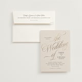 "Mirin" - Wedding Invitations in Linen by Kate Ahn - Invitation with Envelope