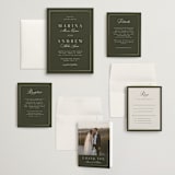 "refined" - Wedding Invitations in Deep Olive by Nicole Walsh - Invitation Suite