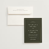 "refined" - Wedding Invitations in Deep Olive by Nicole Walsh - Invitation with Envelope