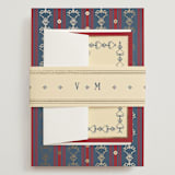 "Woven" - Wedding Invitations in Navy by Baumbirdy - Assembled with Belly Band