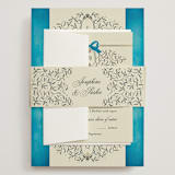 "Josephine" - Wedding Invitations in Marine by Jackie Crawford - Assembled with Belly Band