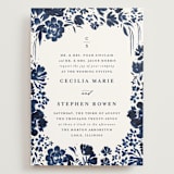 "brushstrokes in bloom" - Wedding Invitations in Indigo by Angela Marzuki - Front