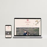 "Ink Blossoms" - Wedding Invitations in Red Tone by Ani Somi - FREE Wedding Website