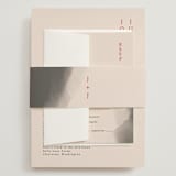 "Ink Blossoms" - Wedding Invitations in Red Tone by Ani Somi - Assembled with Belly Band