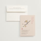 "Ink Blossoms" - Wedding Invitations in Red Tone by Ani Somi - Invitation with Envelope
