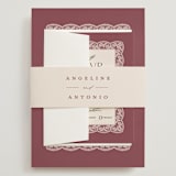 "Chantilly" - Wedding Invitations in Mauve by Erica Krystek - Assembled with Belly Band