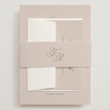 "Arch Monogram" - Wedding Invitations in Dusty Rose by Kelly Schmidt - Assembled with Belly Band