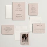 "Arch Monogram" - Wedding Invitations in Dusty Rose by Kelly Schmidt - Invitation Suite