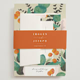 "Floral Splash" - Wedding Invitations in Wheat by Keen Peachy - Assembled with Belly Band