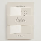 "Arabilla Overlap" - Wedding Invitations in Linen by Kelly Schmidt - Assembled with Belly Band