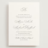 "Initial" - Wedding Invitations in Pearl by Jennifer Postorino - Front