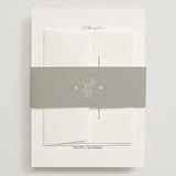 "Initial" - Wedding Invitations in Pearl by Jennifer Postorino - Assembled with Belly Band