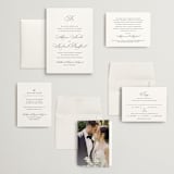 "Initial" - Wedding Invitations in Pearl by Jennifer Postorino - Invitation Suite